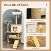 PawHut Arbre à chat hauteur 130 cm, tour de jeux pour chat, Voir les images du produit 4