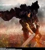A dynamic action figure of Guts from Berserk, depicted in a battle-ready pose with his cape billowing. Podgląd zdjęcia produktu