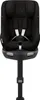 A black child car seat with a white harness, shown from the front on a white background. Náhled obrázku produktu