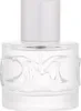 A clear, studio shot of a perfume bottle with a white cap and a clear glass bottle with an embossed design. Anteprima dell’immagine prodotto