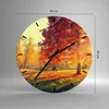 Wanduhr - Rund - Glasuhr - Park Herbst Baum - 40x40cm - Produktbild-Vorschau 3