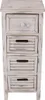 A tall, narrow chest of drawers with a distressed white finish. Podgląd zdjęcia produktu