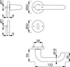 Technical drawing with dimensions of a door handle set. Anteprima dell’immagine prodotto