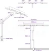 Technical drawing and dimensions of a desk lamp. Náhled obrázku produktu