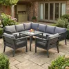 Garten-Essgruppe 4-tlg. Sitzgruppe 8 Personen verzinktes Produktbild-Vorschau 1
