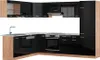 Eckküche Vicco R-Line Schwarz Hochglanz/Goldkraft Eiche 287 Produktbild-Vorschau 1