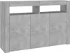 vidaXL Sideboard mit LED-Leuchten Betongrau 115,5x30x75 cm Produktbild-Vorschau 2