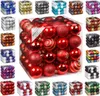 Weihnachtskugeln Muster Mix Kunststoff 6cm, 64er Set, Produktbild-Vorschau 3