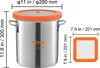 A diagram showing the dimensions of a vacuum chamber and a separate square gasket. Náhled obrázku produktu