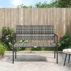 The Living Store Gartenbank 2-Sitzer Grau Poly Rattan Produktbild-Vorschau 1