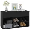 vidaXL Ławka pod buty czarna 80x30x45 cm Materiał Podgląd zdjęcia produktu 7