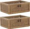 KRINES HOME Stabiles Set / 2 Regalkorb mit Holzrahmen Produktbild-Vorschau 1