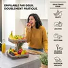 Étagère à fruits eluno, corbeille à pain carrée à deux Voir les images du produit 2