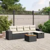 vidaXL 6-tlg. Garten-Sofagarnitur mit Kissen Schwarz Poly Produktbild-Vorschau 2