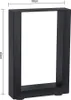 A black metal table leg frame with dimensions indicated. Produktbild-Vorschau