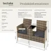 Ratanová zahradní lavice se stolem - přírodní/tmavě šedá Náhled obrázku produktu 12