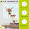 ARTland Poster Wild Reh mit Blumen im blauen Wald Größe: Produktbild-Vorschau 2