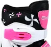 Close-up of a pink and black inline skate with floral patterns. Náhľad obrázku produktu