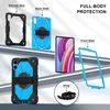A collage of images showing different parts of a tablet case and a tablet. Voir les images du produit