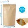 Standbodenbeutel Kraftpapier Druckverschluss 130x225+70 mm, Produktbild-Vorschau 3