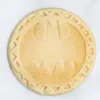 A single, round waffle with the Batman logo embossed on it, placed on a white surface. Produktbild-Vorschau