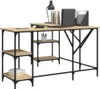 vidaXL Psací stůl Sonoma dub 139x139x75 cm materiál na bázi Náhled obrázku produktu 3