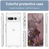 Multiple views of a clear phone case with a Google Pixel 7 Pro phone inside, presented against a light gray and white background. Produktbild-Vorschau