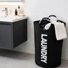 WELLHAUS : Panier à linge, sac à linge de 80 litres, noir, Voir les images du produit 3