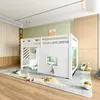 okwish vyvýšená postel 140x200, dřevěný rám se schodištěm s Náhled obrázku produktu 3