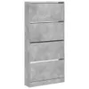 vidaXL Botník se 4 chlopněmi betonově šedý 80x21x163,5 cm Náhled obrázku produktu 1