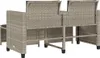 vidaXL Gartensofa 2-Sitzer mit Tisch und Hockern Hellgrau Produktbild-Vorschau 6