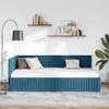 vidaXL Rohový rám postele s čelom modrý 100 cm x 200 cm Náhľad obrázku produktu 3