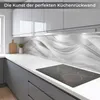 Küchenrückwand Silver Waves Abstrakt Wellen 60x200 cm – Produktbild-Vorschau 3