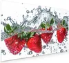 Küchenrückwand Spritzschutz Glas mit Motiv Erdbeeren im Produktbild-Vorschau 1