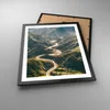 Gerahmtes Poster - Schwarzer Rahmen - Berge Weg Wald - Produktbild-Vorschau 3