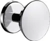 A close-up studio shot of a chrome and black door handle. Voir les images du produit