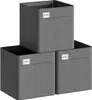 Three dark gray fabric storage boxes are stacked and arranged in a pyramid formation against a white background. Produktbild-Vorschau