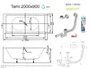ECOLAM grande baignoire TAMI 200x90 cm + habillage en Voir les images du produit 11