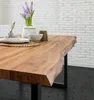 Esstisch Baumkante massiv Akazie natur 160 x 85 schwarz Produktbild-Vorschau 4