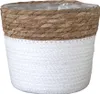 Pflanzkorb BREEZY weiß mit braunem Rand D20cm Pflanztopf Produktbild-Vorschau 1