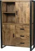 Highboard Norris 100x150x43 cm Mangoholz Stahl Schwarz Produktbild-Vorschau 1