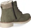 A side view of a green boot with a knitted cuff. Produktbild-Vorschau