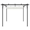vidaXL Pergola mit Versenkbarem Dach Cremeweiß 3x3 m Stahl Produktbild-Vorschau 3
