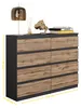 Commode gris anthracite / chêne Wotan à 8 tiroirs – Buffet Voir les images du produit 2
