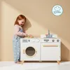 Houten wasmachine en speelkeuken 2-in-1 voor kinderen – Productafbeelding-voorbeeld 4