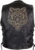 Motorrad Lederweste Lonely Wolf Biker Kutte Lederkutte Produktbild-Vorschau 1