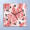 Wanduhr Echt-Glas-Küchenuhr Rosa Dschungel Quarz Lautlos Produktbild-Vorschau 1
