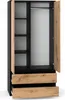 STIV Möbel | Kleiderschrank Schwarz Matt/Eiche Wotan Produktbild-Vorschau 2