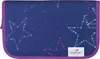 A close-up, front-facing view of a purple pencil case with a star pattern. Anteprima dell’immagine prodotto