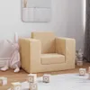 vidaXL Schlafsofa für Kinder Creme Weicher Plüsch Produktbild-Vorschau 1